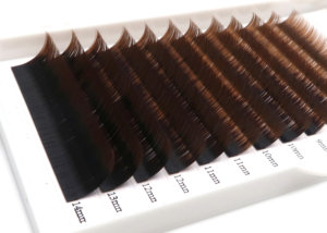 Korean PBT Fiber Lashes Coffee Ombre Color Lash Tray Wholesale